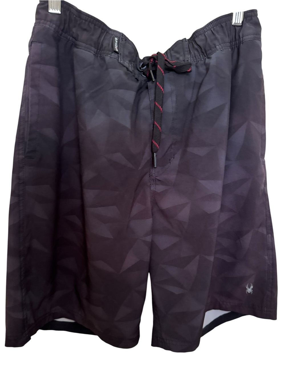 Spyder Men’s Swim Shorts XL | Black Geometric Board Shorts Athletic Lined